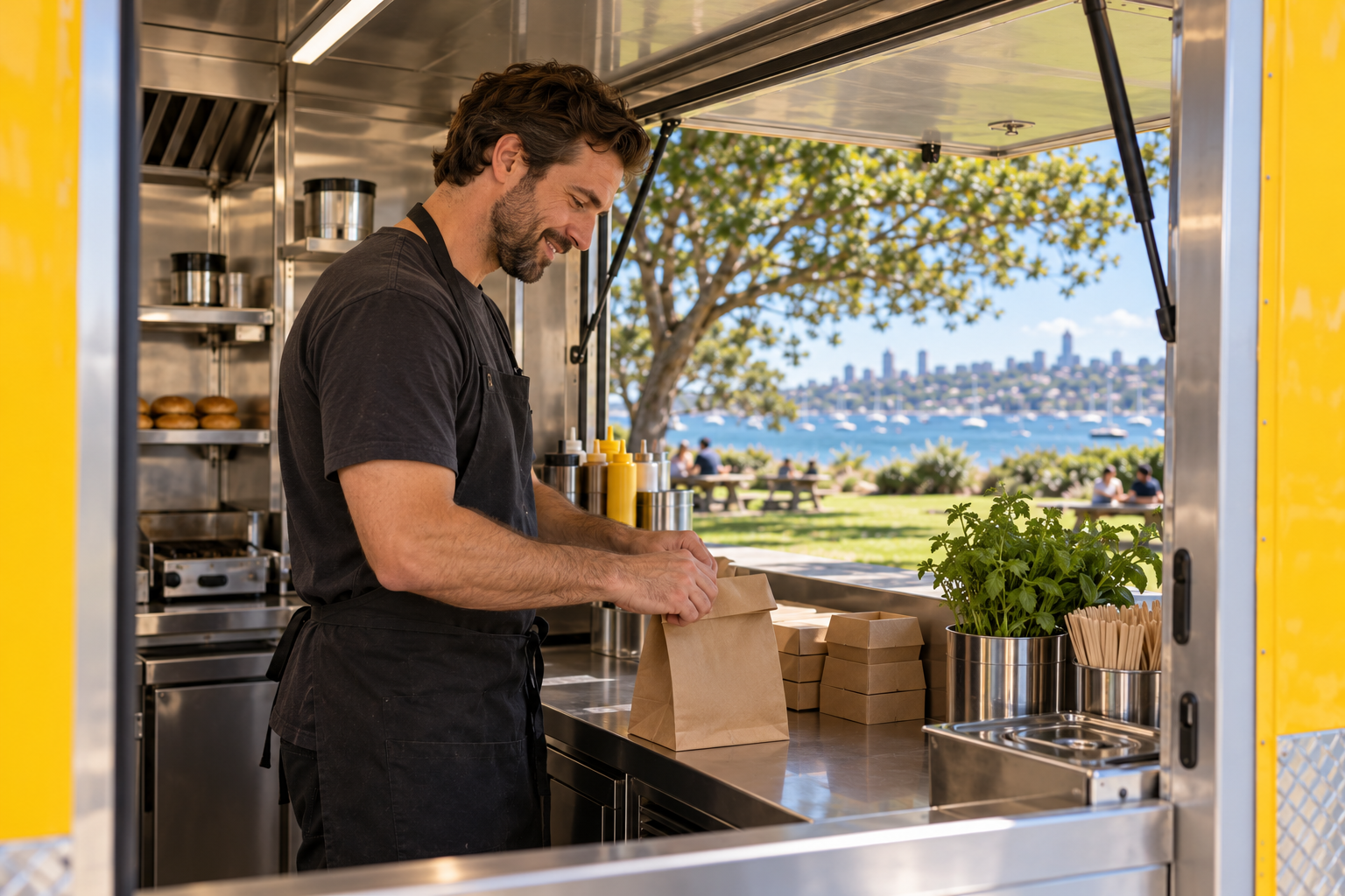 Illustrative Jack’s Burgers team preparing orders